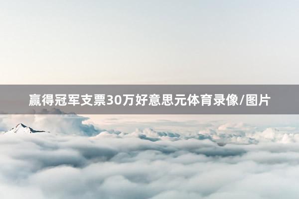 赢得冠军支票30万好意思元体育录像/图片