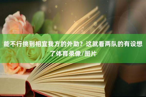 能不行挑到相宜我方的外助？这就看两队的有设想了体育录像/图片