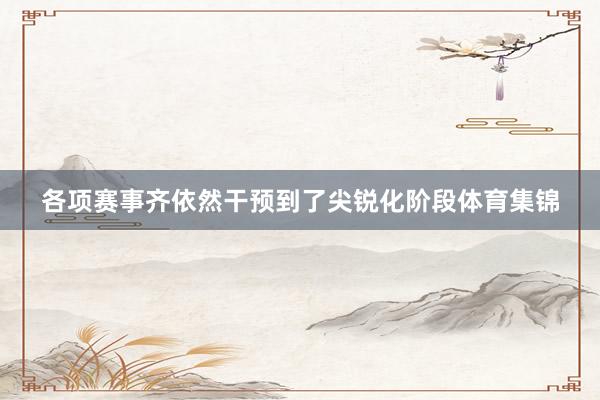各项赛事齐依然干预到了尖锐化阶段体育集锦