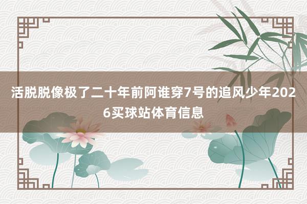 活脱脱像极了二十年前阿谁穿7号的追风少年2026买球站体育信息