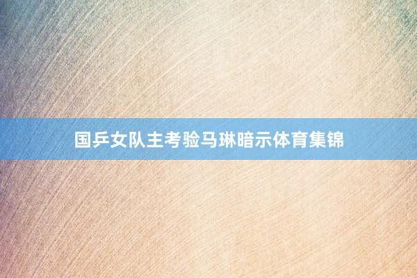 国乒女队主考验马琳暗示体育集锦