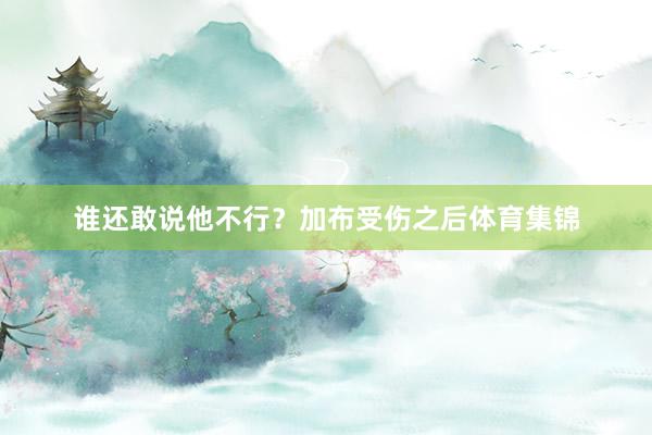 谁还敢说他不行？加布受伤之后体育集锦