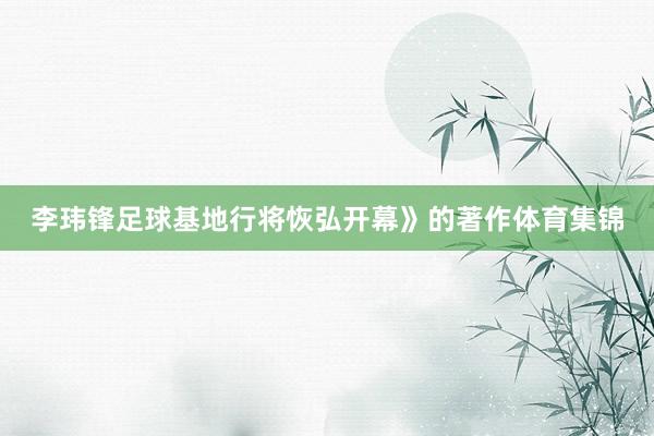 李玮锋足球基地行将恢弘开幕》的著作体育集锦