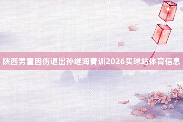 陕西男童因伤退出孙继海青训2026买球站体育信息