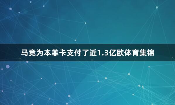 马竞为本菲卡支付了近1.3亿欧体育集锦