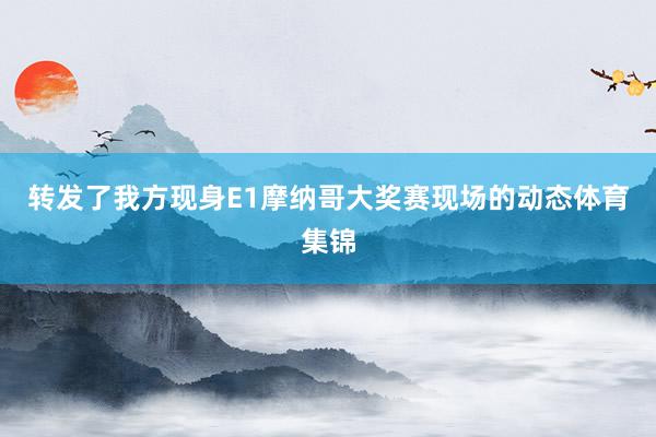 转发了我方现身E1摩纳哥大奖赛现场的动态体育集锦
