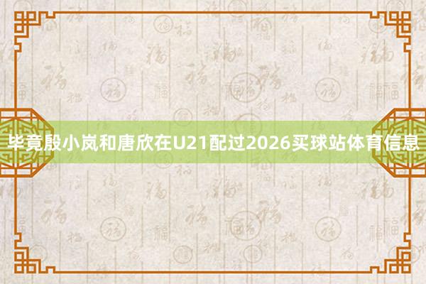毕竟殷小岚和唐欣在U21配过2026买球站体育信息