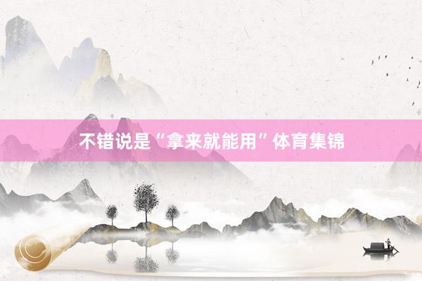 不错说是“拿来就能用”体育集锦
