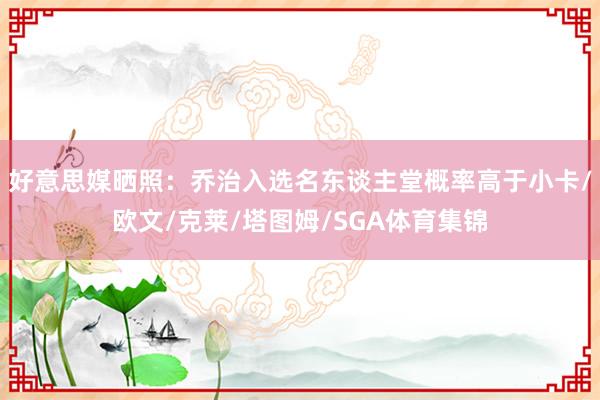 好意思媒晒照：乔治入选名东谈主堂概率高于小卡/欧文/克莱/塔图姆/SGA体育集锦