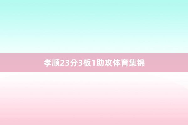 孝顺23分3板1助攻体育集锦