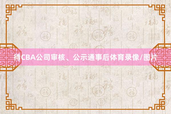 待CBA公司审核、公示通事后体育录像/图片