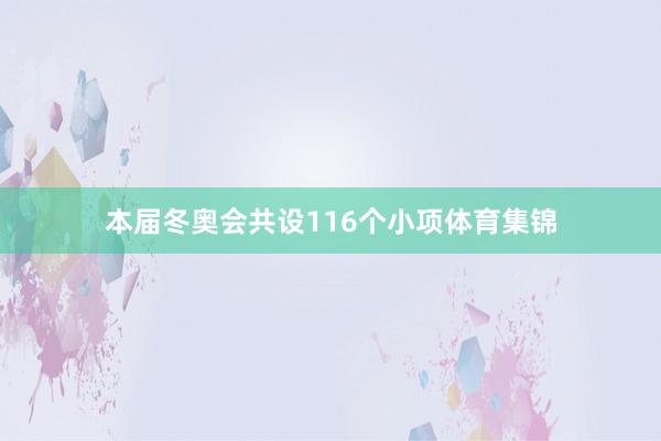 本届冬奥会共设116个小项体育集锦