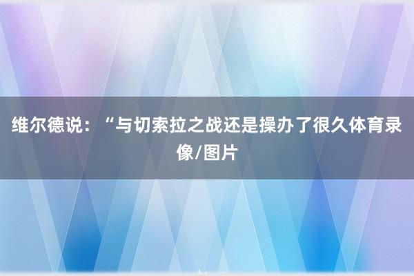 维尔德说：“与切索拉之战还是操办了很久体育录像/图片