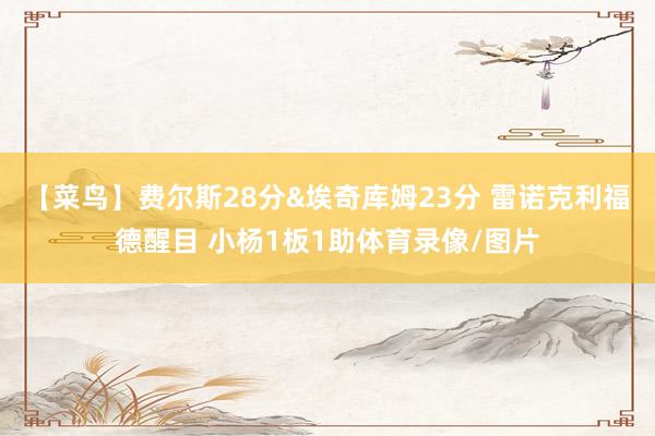 【菜鸟】费尔斯28分&埃奇库姆23分 雷诺克利福德醒目 小杨1板1助体育录像/图片