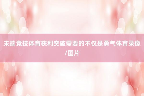 末端竞技体育获利突破需要的不仅是勇气体育录像/图片