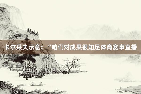卡尔采夫示意：“咱们对成果很知足体育赛事直播